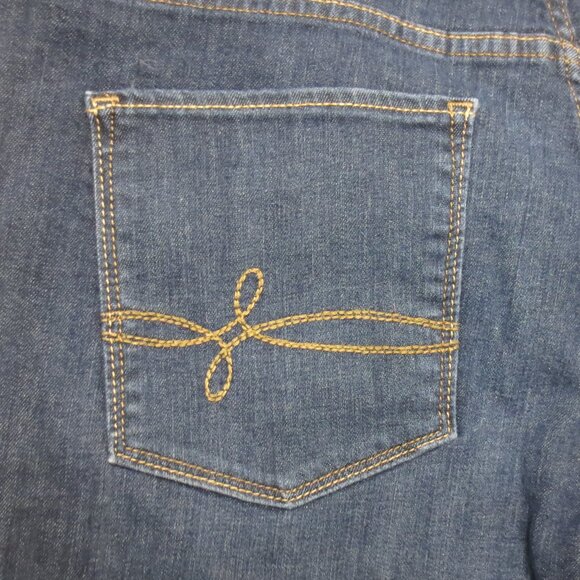 LEVI’S DENIZEN womens JEANS blue STRAIGHT CROP modern DENIM mid-rise SIZE 16 - Picture 7 of 10